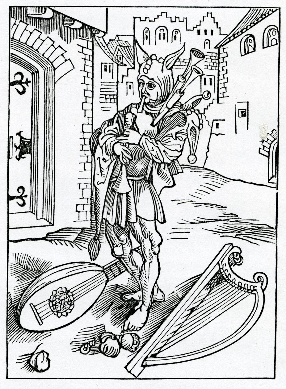 Kärsimättömyydestä, joka hylkää korjauksen, esimerkki Alexander Barclayn englanninkielisestä käännöksestä "The Ship of Fools" vuonna 1874 julkaistusta painoksesta tekijältä German School