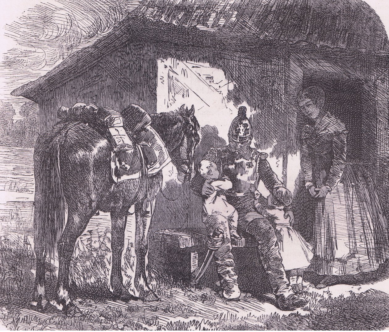 Off to war, Cassells History of the War välillä Ranskan ja Saksan välillä, julkaisija Cassell and Company Limited, n. 1890 (litho) tekijältä German School