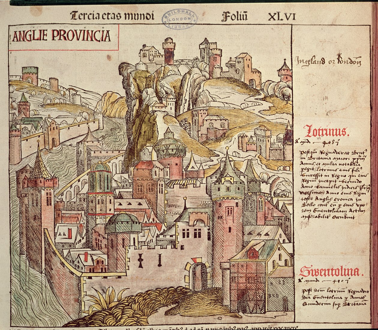 Vanha Lontoo, Hartmann Schedelin (1440-1514) Nürnbergin kronikasta 1493 tekijältä German School
