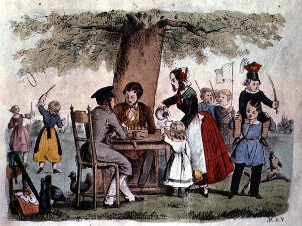 Open Air Games, Saksa, n.1860 (värikaiverrus) tekijältä German School