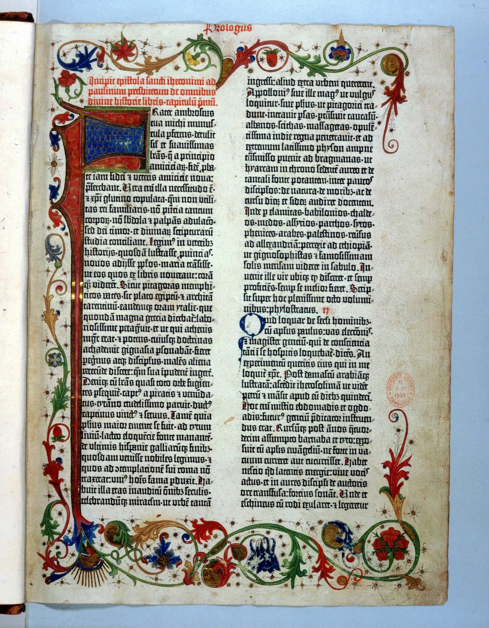 Sivu Gutenbergin Raamatusta, Mainz, n. 1455 tekijältä German School