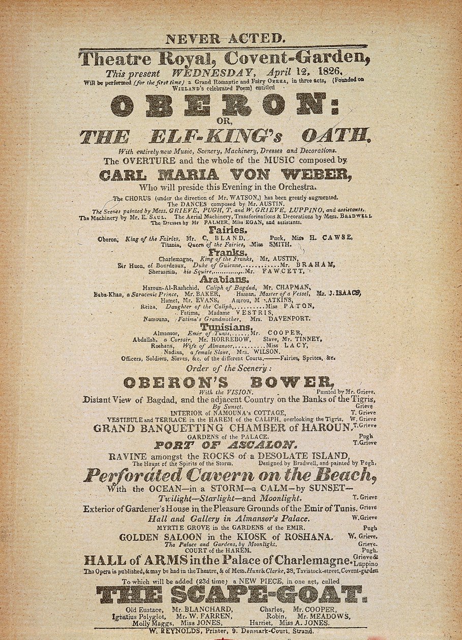 Cartell de la primera representació d