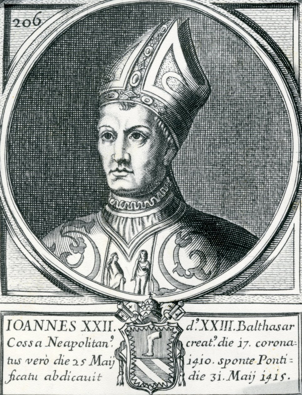 Antipaavi Johannes XXIII:n muotokuva (kaiverrus) tekijältä German School