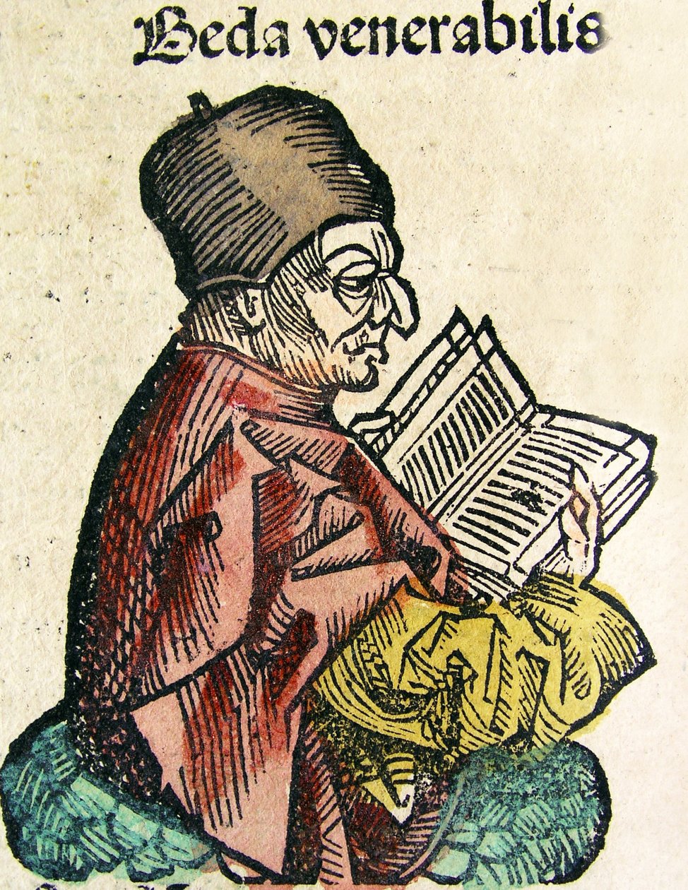 Beden muotokuva (673-735), julkaistu Nürnberg Chroniclessa, 1493 tekijältä German School