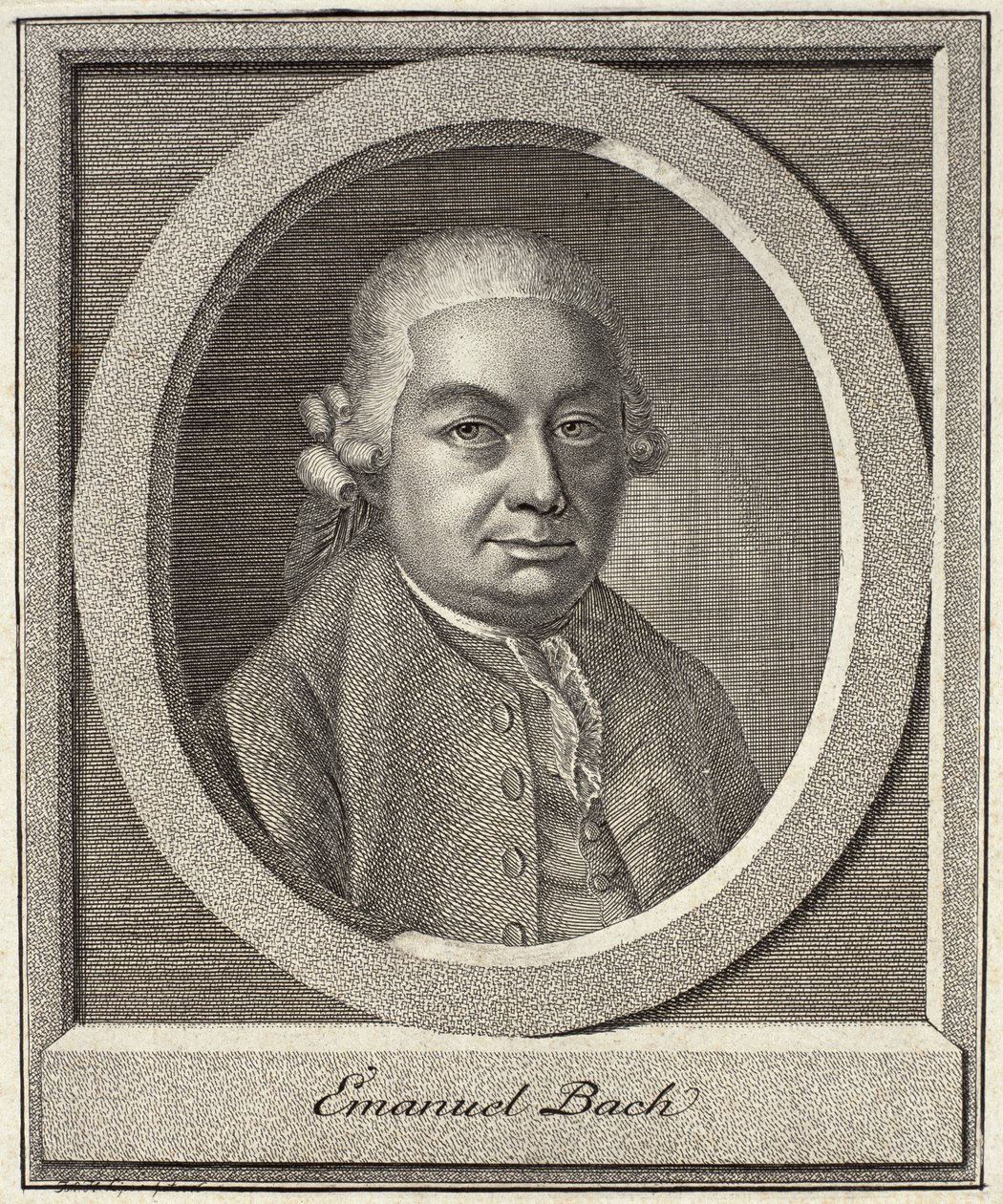 Carl Philipp Emanuel Bachin (1714-88) muotokuva tekijältä German School