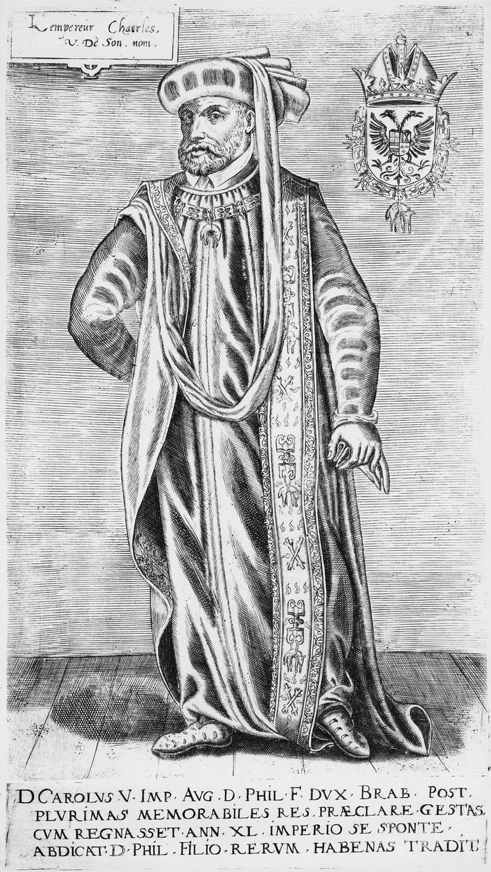 Pyhän Rooman keisarin Kaarle V:n (1500-1558) muotokuva tekijältä German School