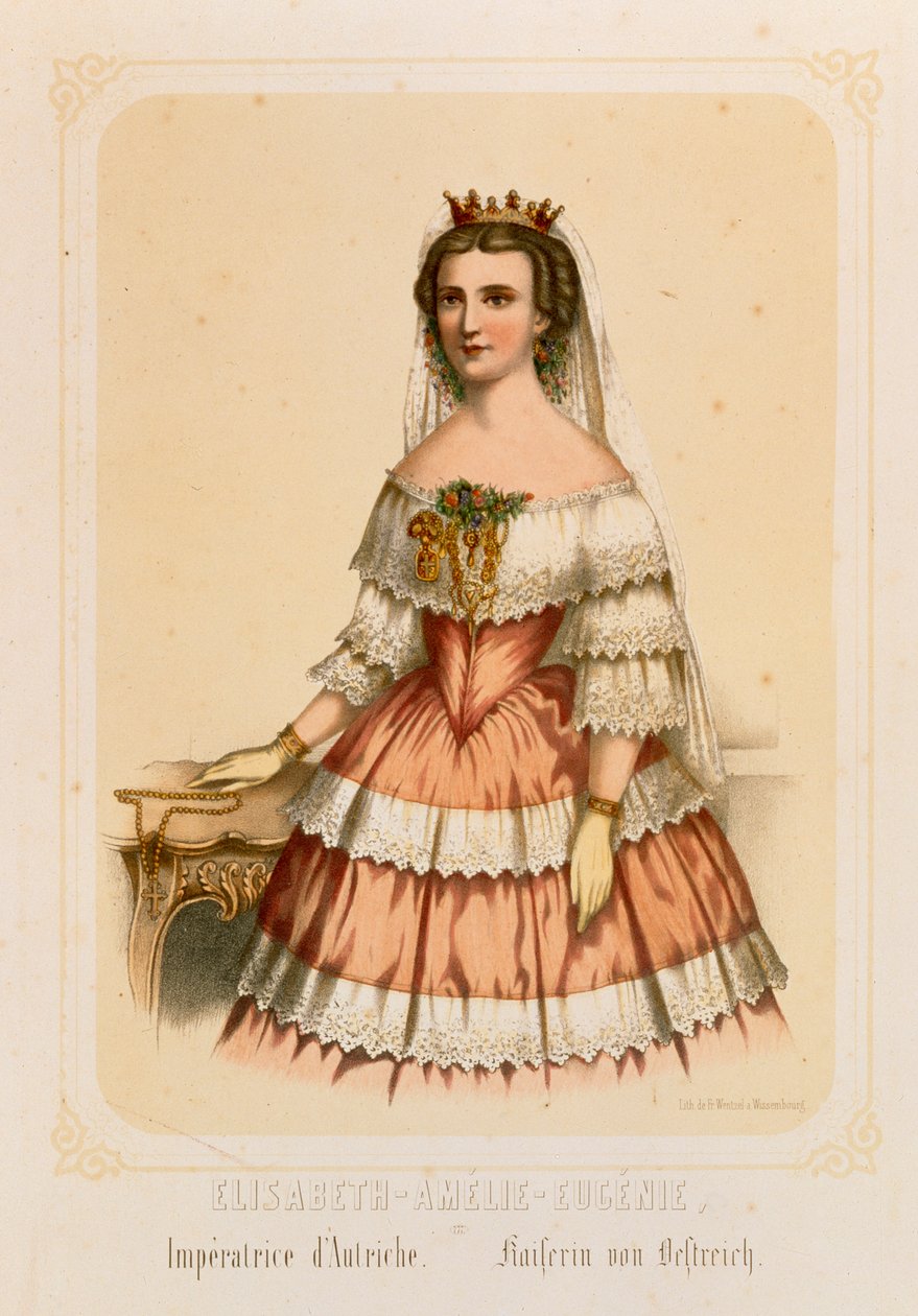 Muotokuva Baijerin Elisabetista, Itävallan keisarinnasta, painanut Fr. Wentzel, Wissembourg, 1860 tekijältä German School