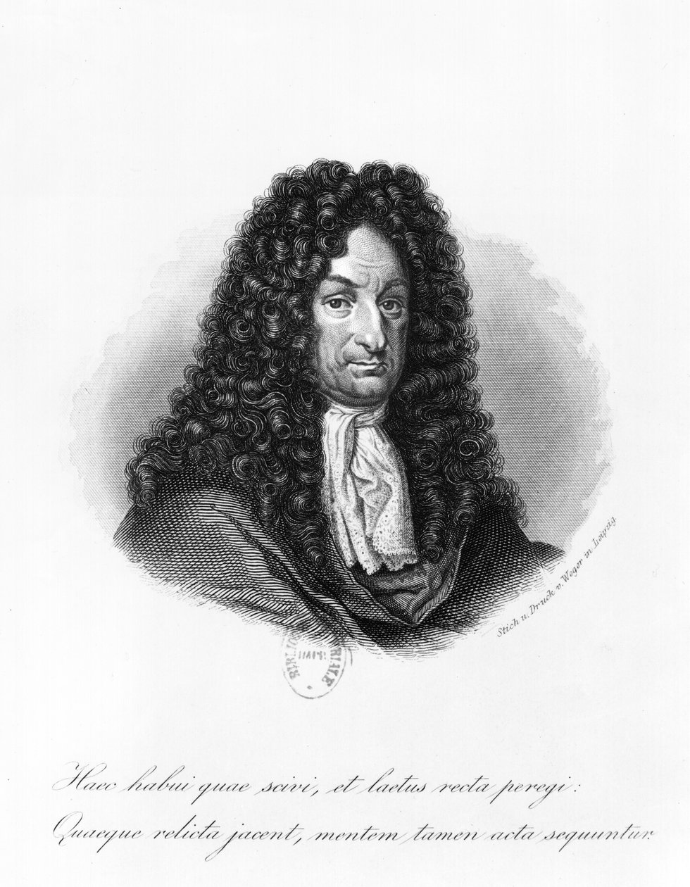 Gottfried Wilhelmin (1646-1716) paroni de Leibnizin muotokuva tekijältä German School