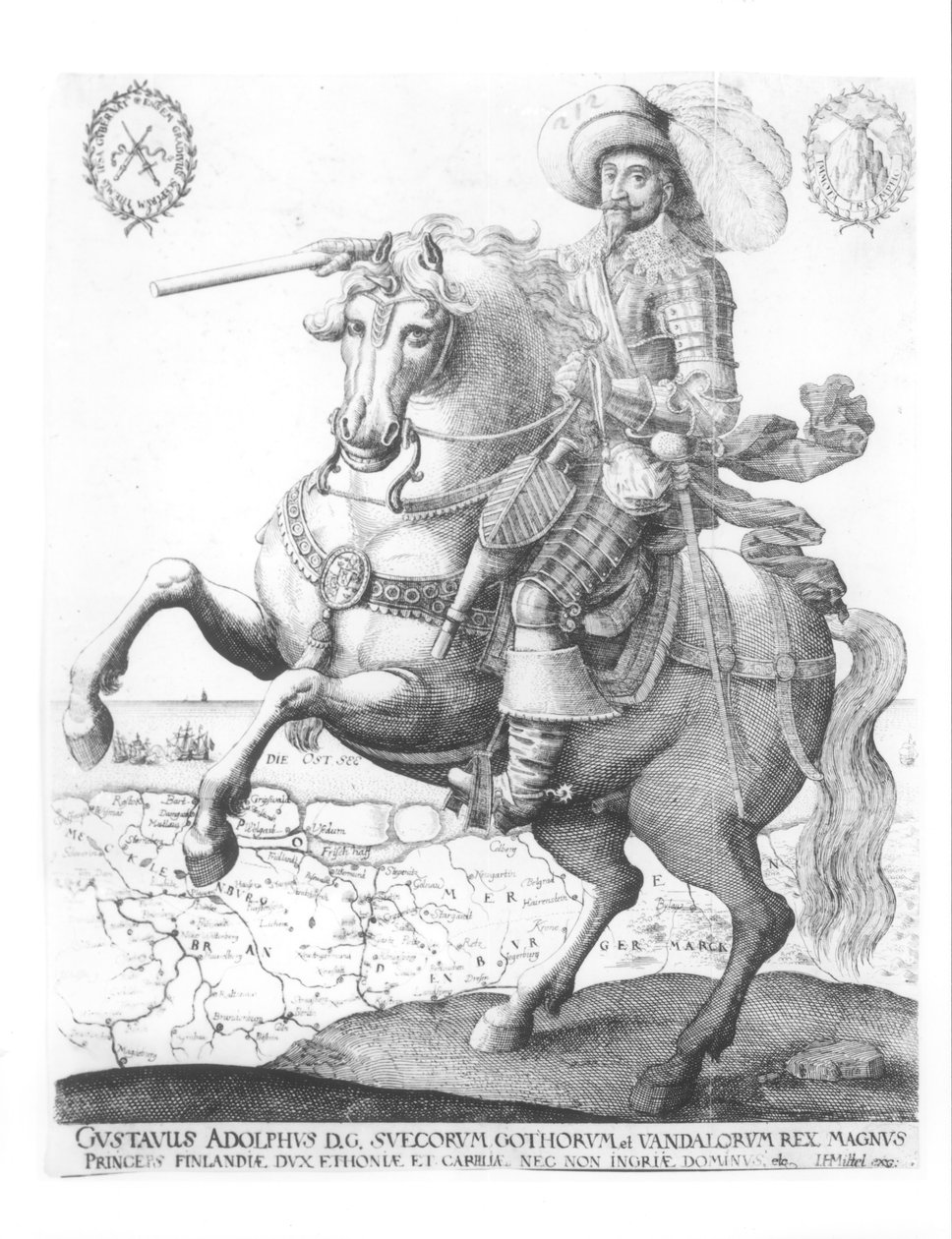 Kustaa Adolf II:n, Ruotsin kuninkaan (1594-1632) muotokuva tekijältä German School
