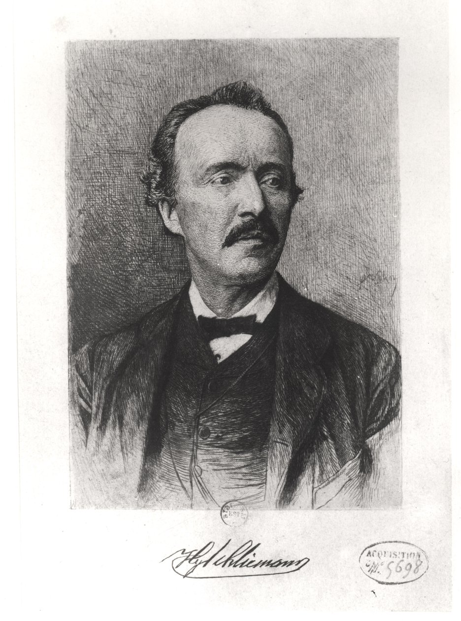 Muotokuva Heinrich Schliemannista (1822-90) tekijältä German School