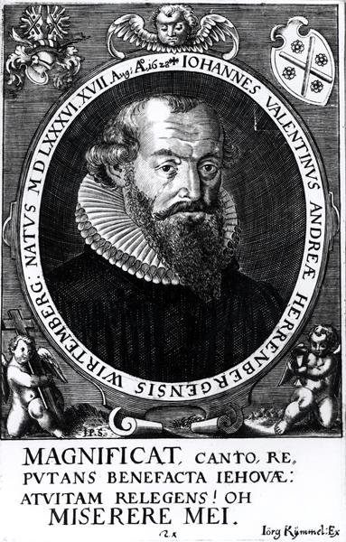 Johann Valentinen (s.1586) muotokuva Herrenbergistä ja Württembergistä, kaiverrus Iorg Rimmel, 17. elokuuta 1628 tekijältä German School
