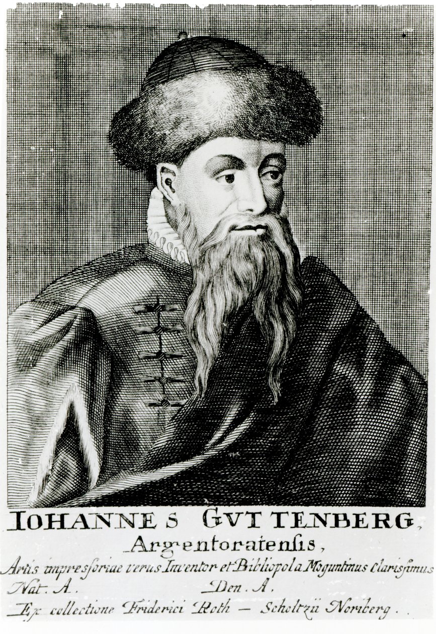 Johannes Gutenbergin muotokuva tekijältä German School
