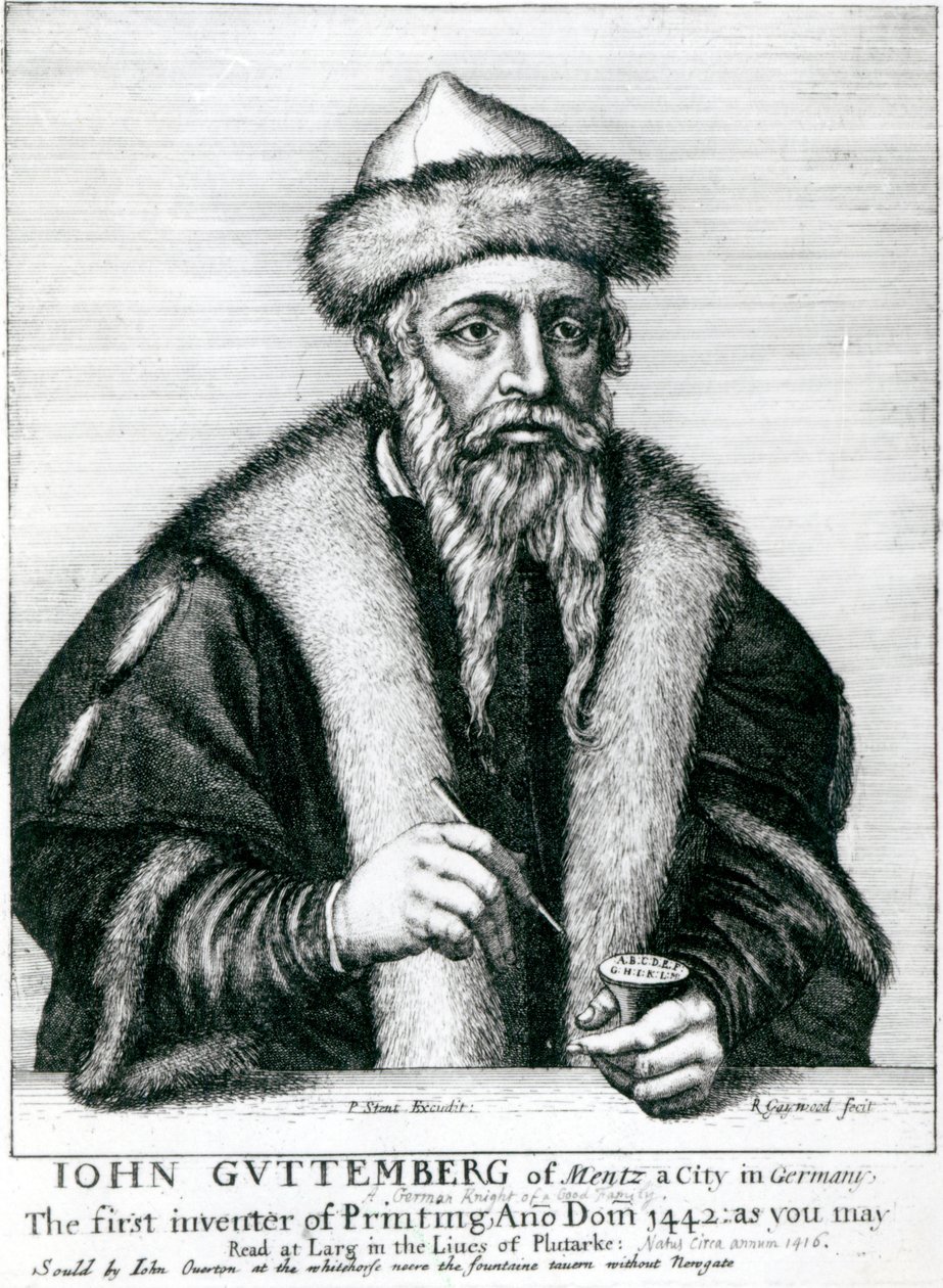 Johannes Gutenbergin muotokuva tekijältä German School