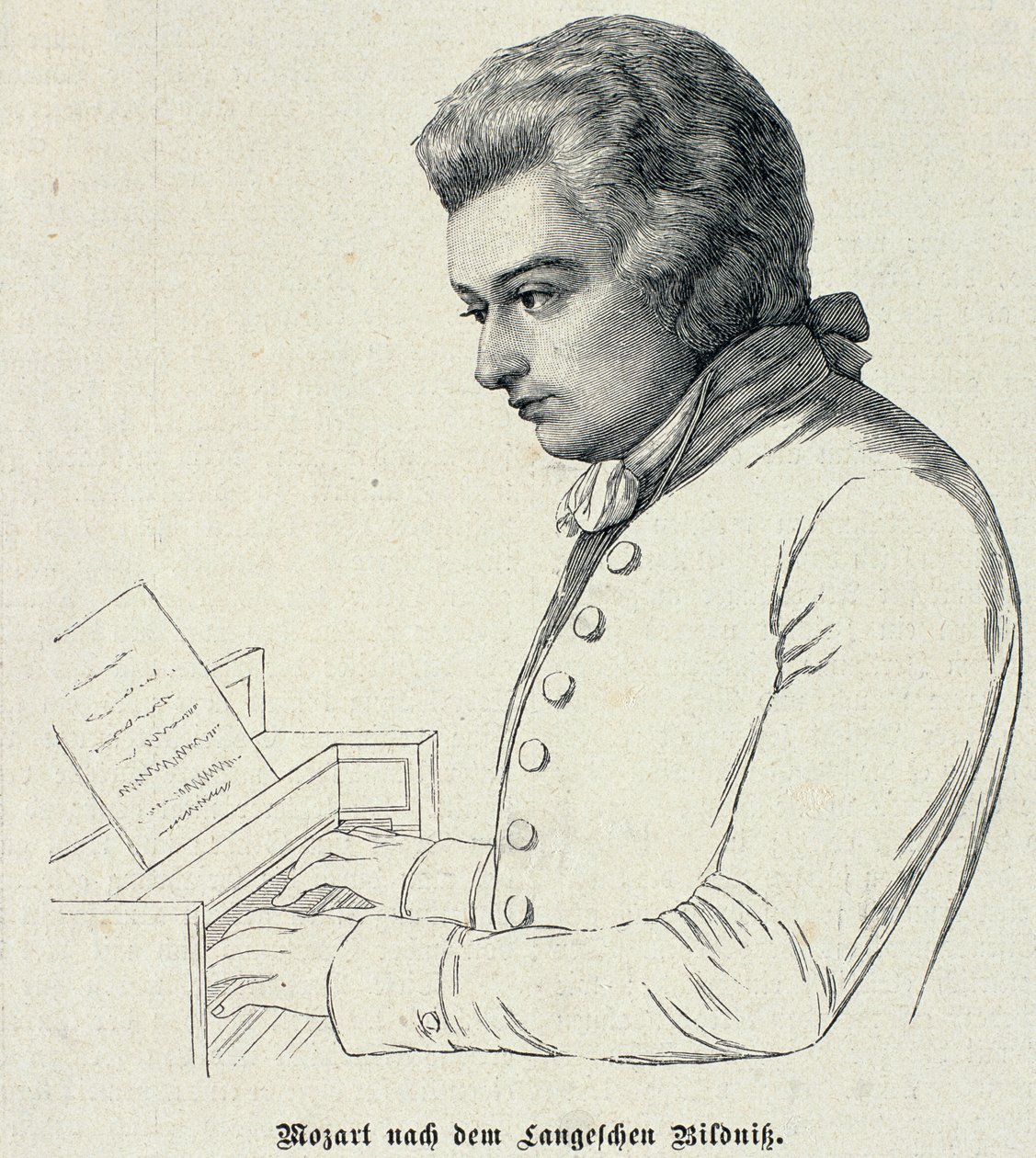 Wolfgang Amadeus Mozartin (1756-91) muotokuva tekijältä German School
