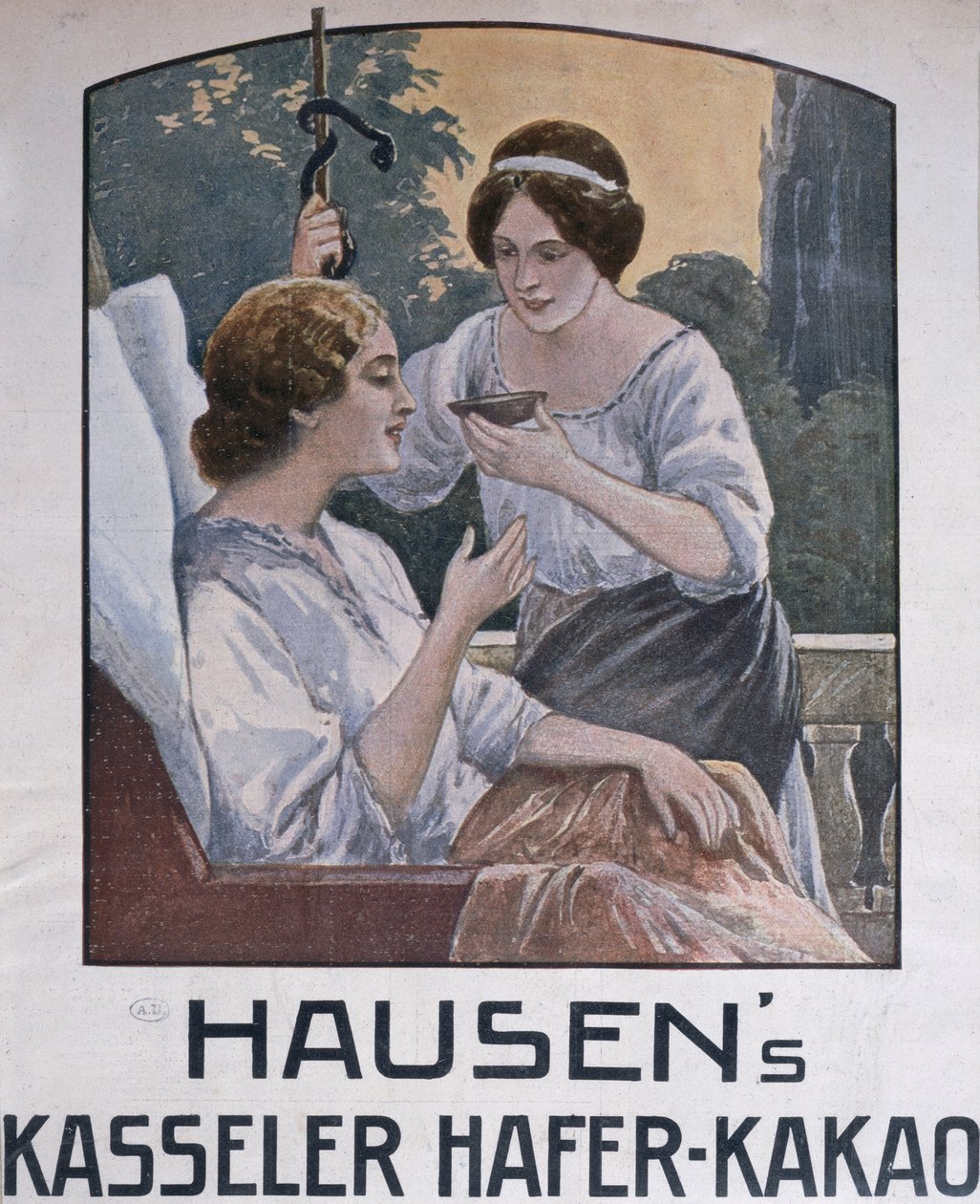 Suklaata mainostava juliste Kasselista, 1908 tekijältä German School