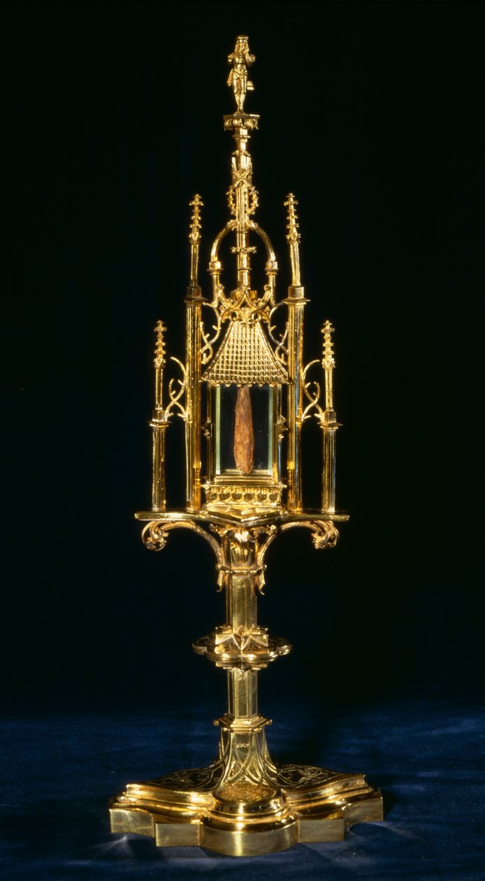 Reliquary Monstrance ristinpalalla, Augsburg, n.1490 (kulta ja puu) tekijältä German School