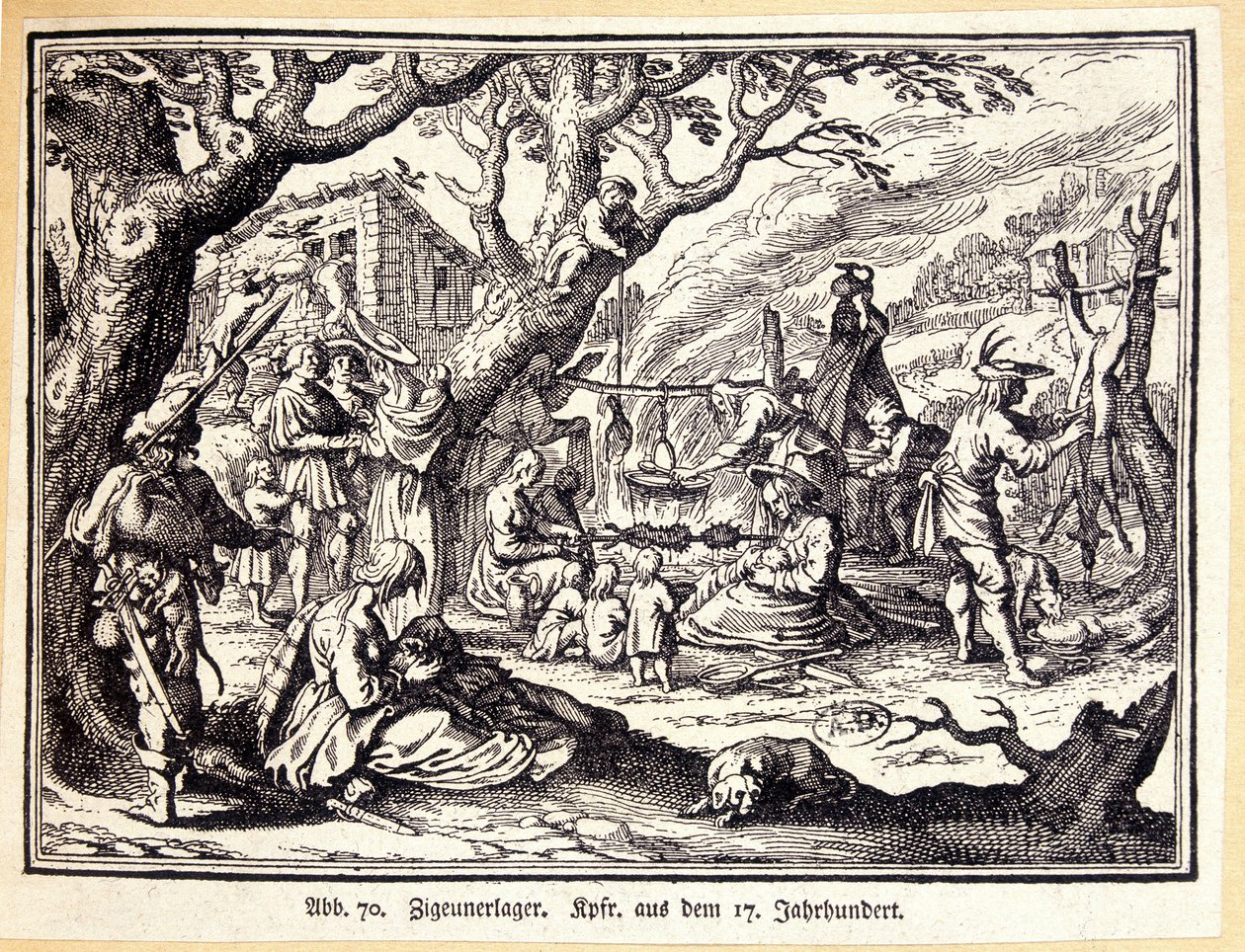 Maaseudun ihmiset keskiajalla. Saksalainen kaiverrus 1700-luvulta. Nimetön. Bibl. Deco Artsista. tekijältä German School