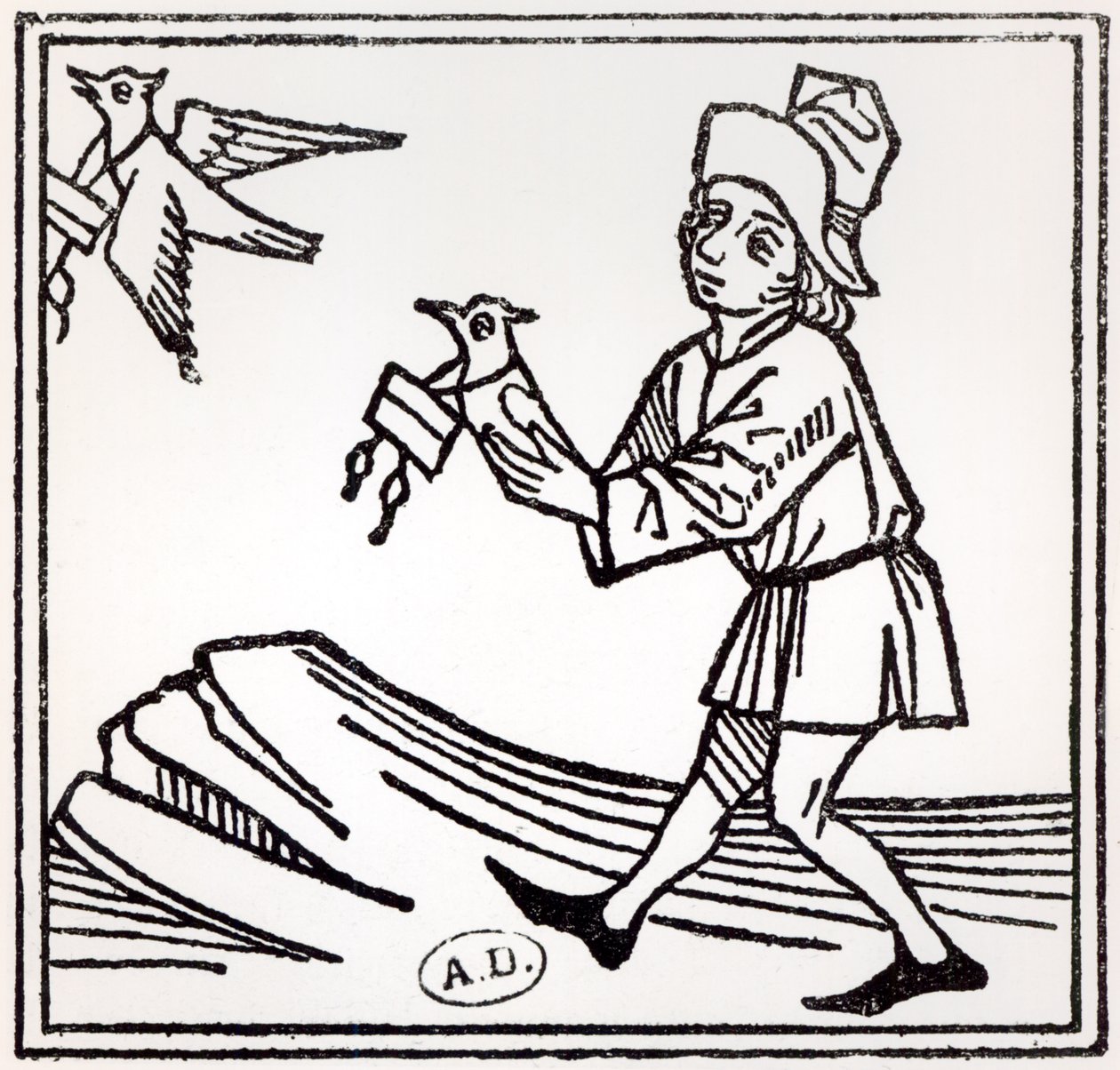 Pigeon Postin kirjeen lähettäminen, 1488 tekijältä German School