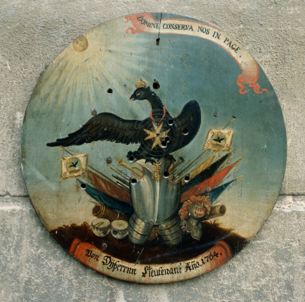 Preussin upseerin kilpi, 1764 (maalattu puu) tekijältä German School