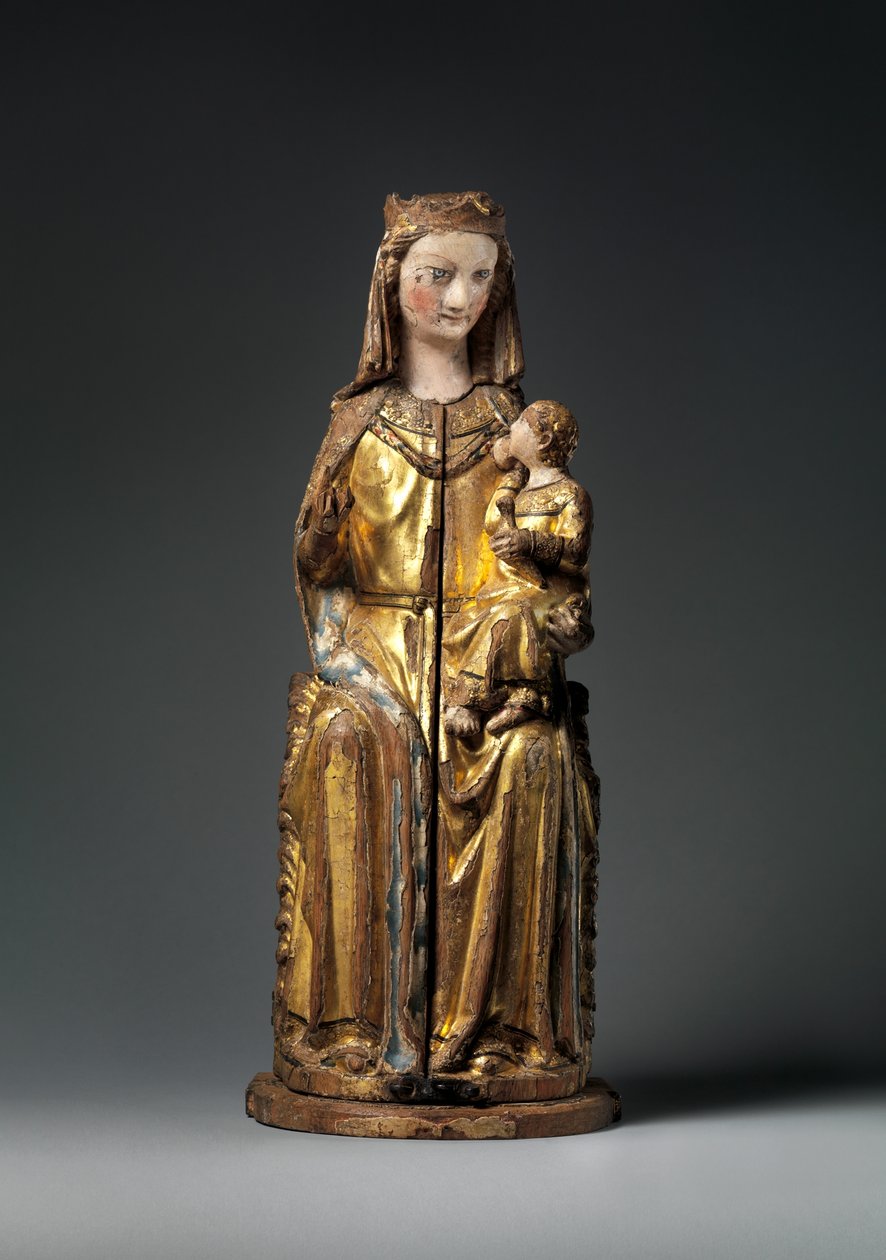 Neitsyt Marian pyhäkkö, suljettu paneeli, noin 1300 (kullattu puu). tekijältä German School