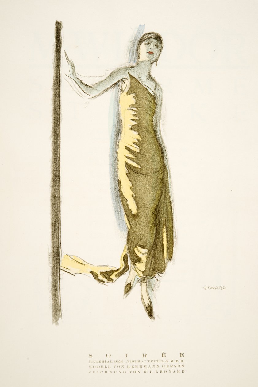 Soirée, teoksesta Styl, julkaisu 1922 (sabluunapainatus). tekijältä German School