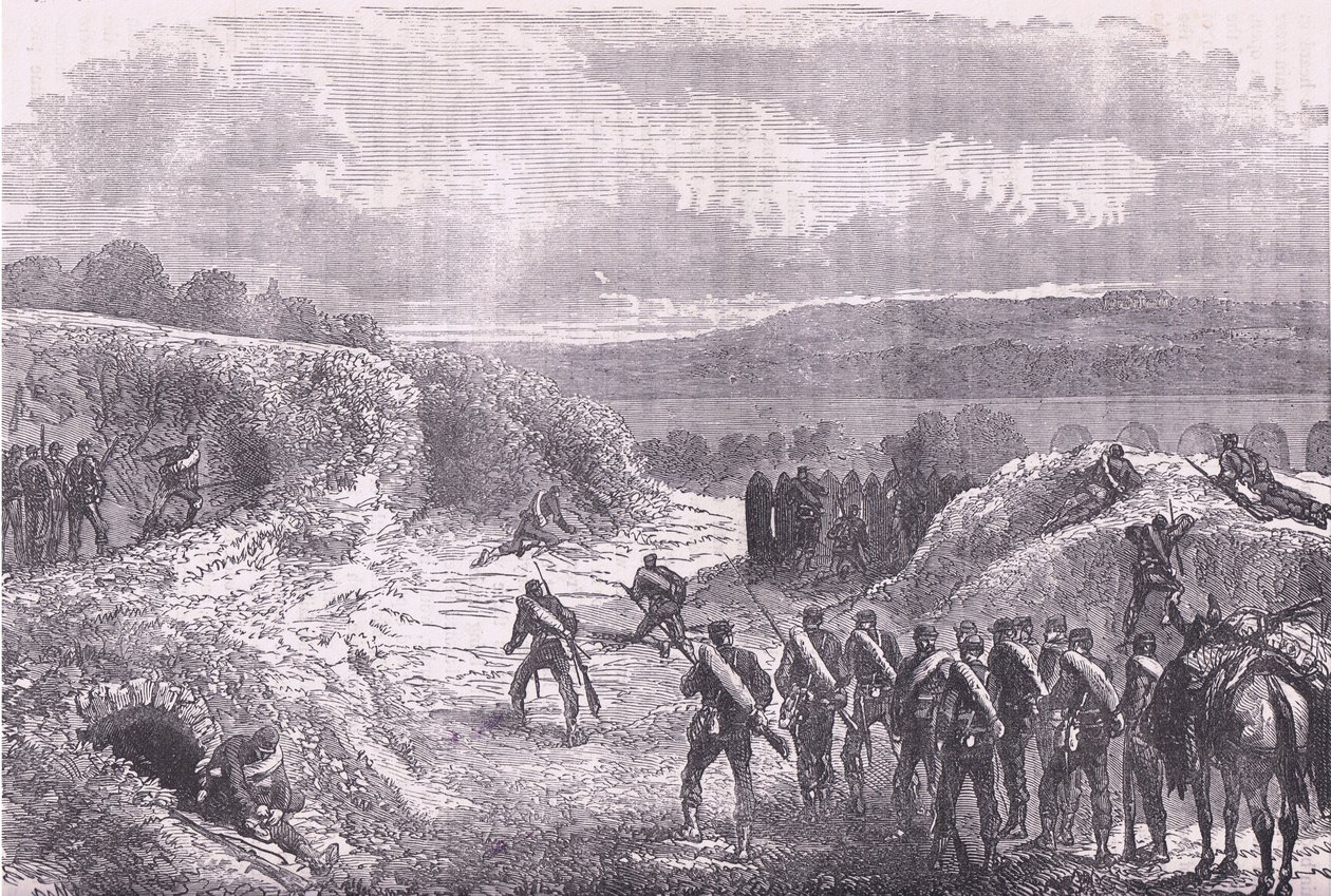 Sortie Pariisista, Cassells History of the sodan Ranskan ja Saksan välillä, julkaisija Cassell and Company Limited, n. 1890 (litho) tekijältä German School