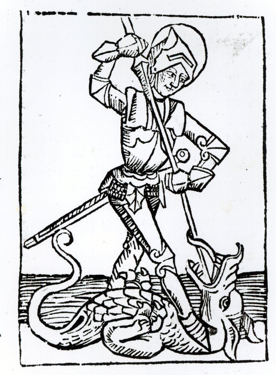 St. George, Hartmann Schedelin (1440-1514) "Liber Chronicarum" -kirjasta 1493 tekijältä German School