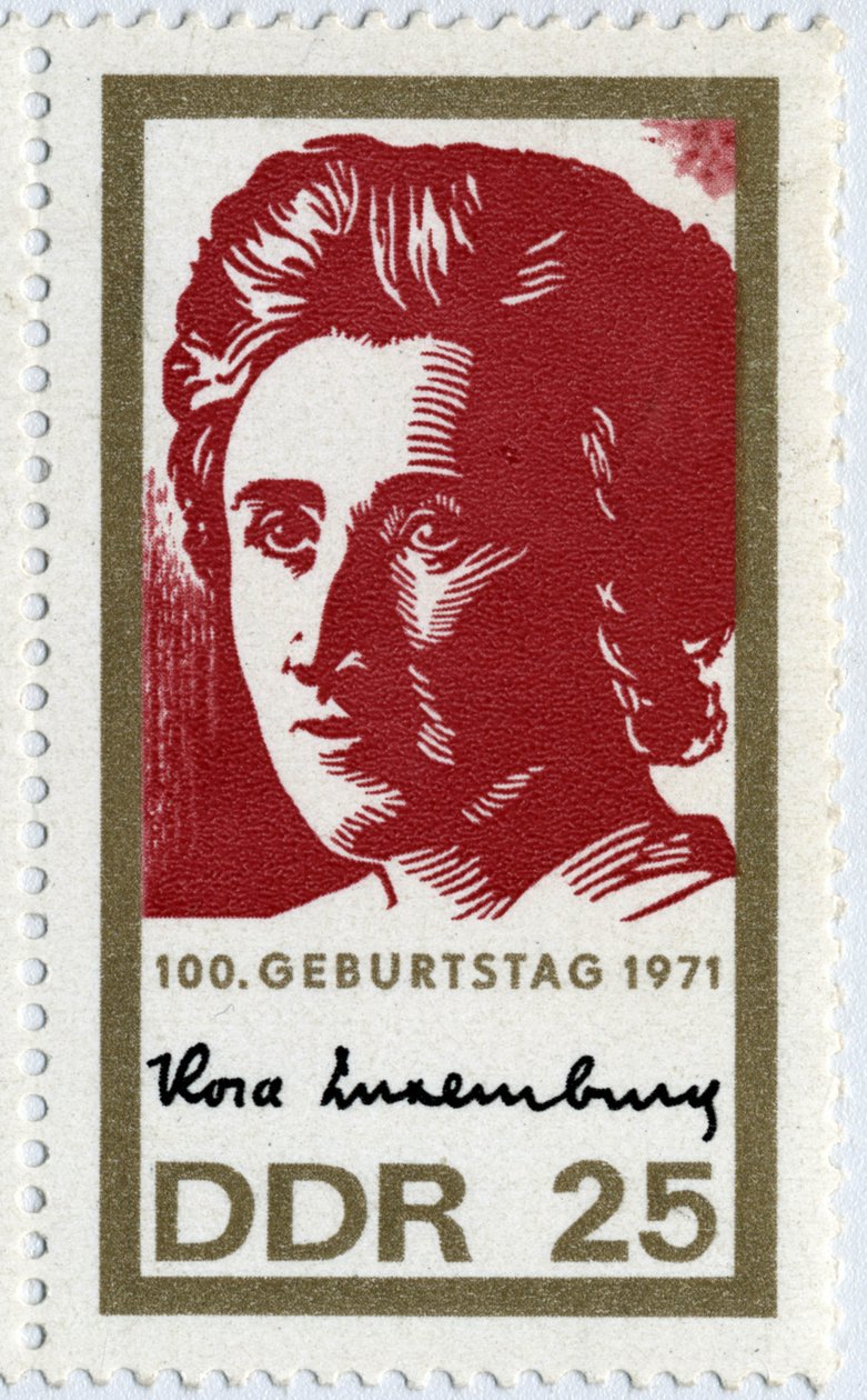 Rosa Luxemburgia (tai Luxemburgia) edustava postimerkki tekijältä German School