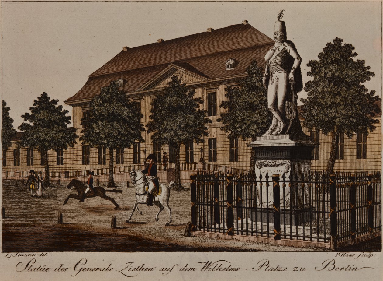 Kenraali von Ziethenin patsas Wilhelm Platzissa, Berliinissä (värietsaus) tekijältä German School