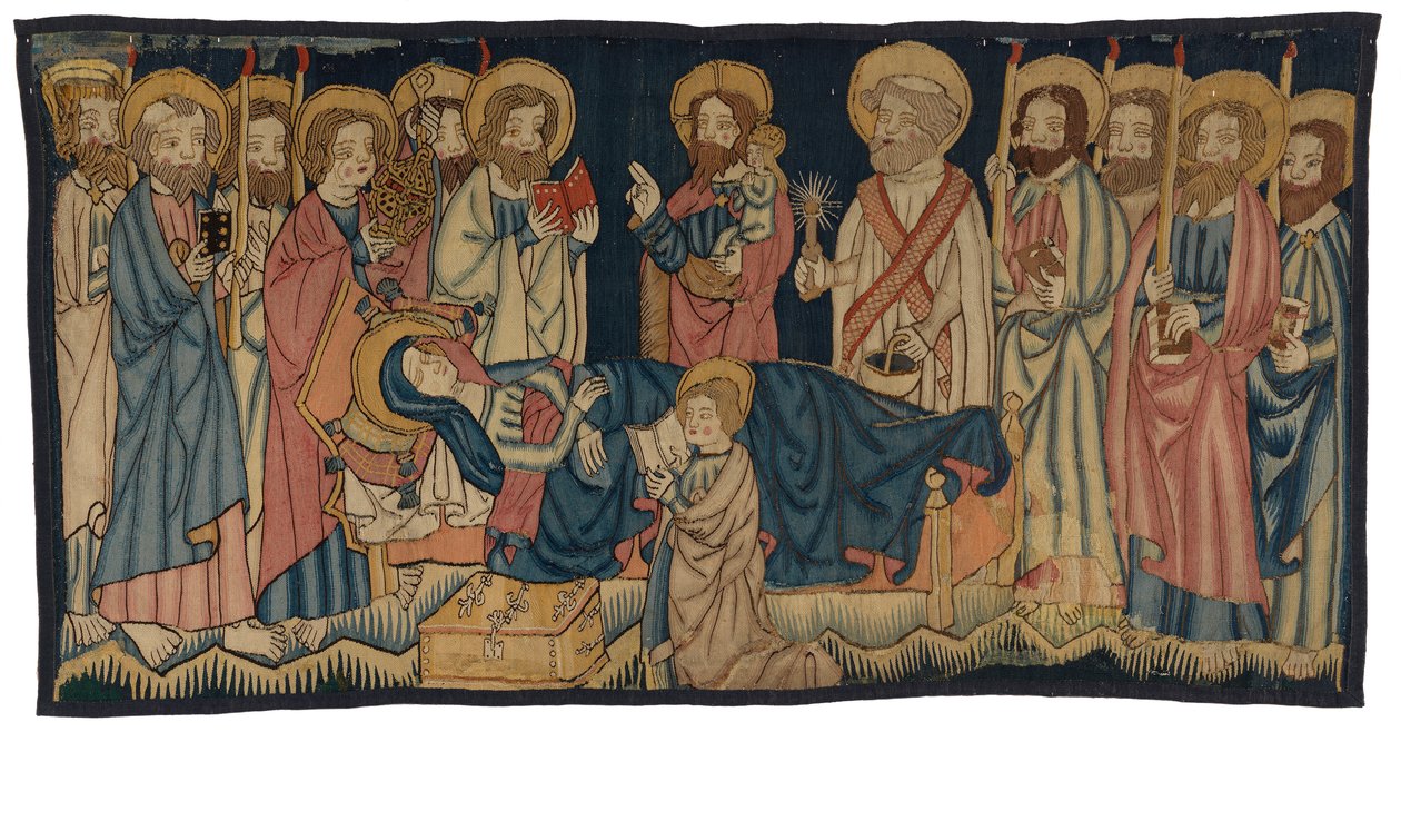 Neitsyen kuolemaa kuvaava kuvakudos, Keski-Rheinlandista, mahdollisesti Trieristä, 1400-luvun puoliväli (villa) tekijältä German School
