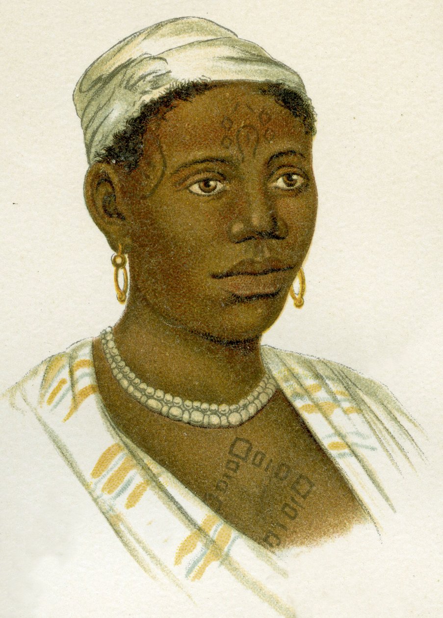 Tatuoitu afrikkalainen nainen, 1894 tekijältä German School