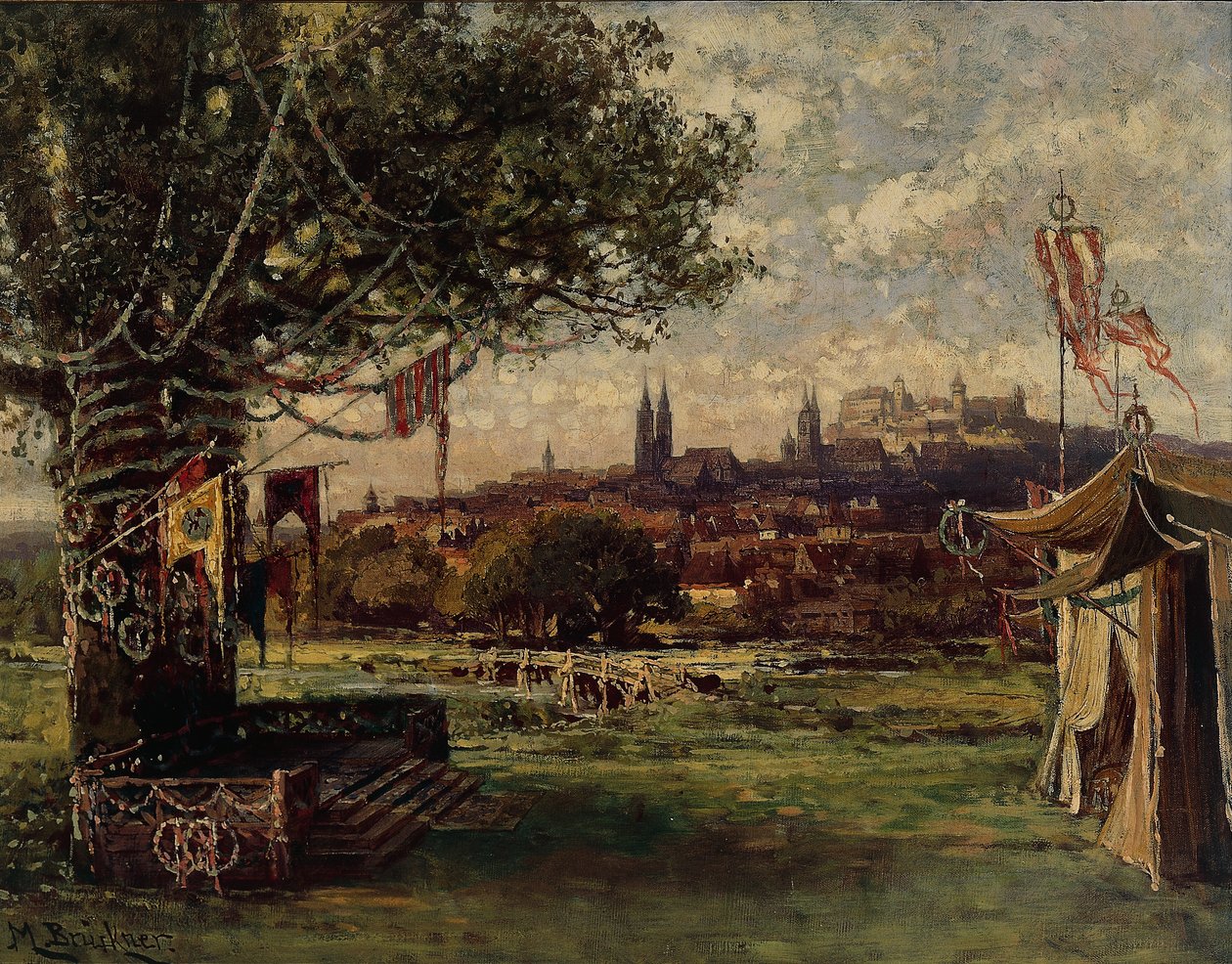 Pyhän Johanneksen juhlan jälkimainos, kohtaus 5 Richard Wagnerin teoksesta Die Meistersinger tekijältä German School