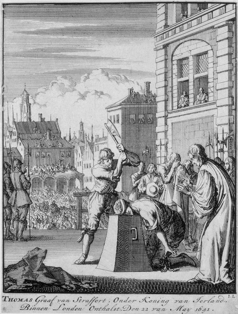 Earl of Straffordin (1593-1641) teloitus Tower Hillillä, 12. toukokuuta 1641 tekijältä German School