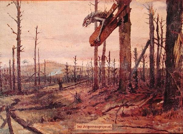 Argonnen metsien haamu, n. 1914-1918 (öljy kankaalle) tekijältä German School