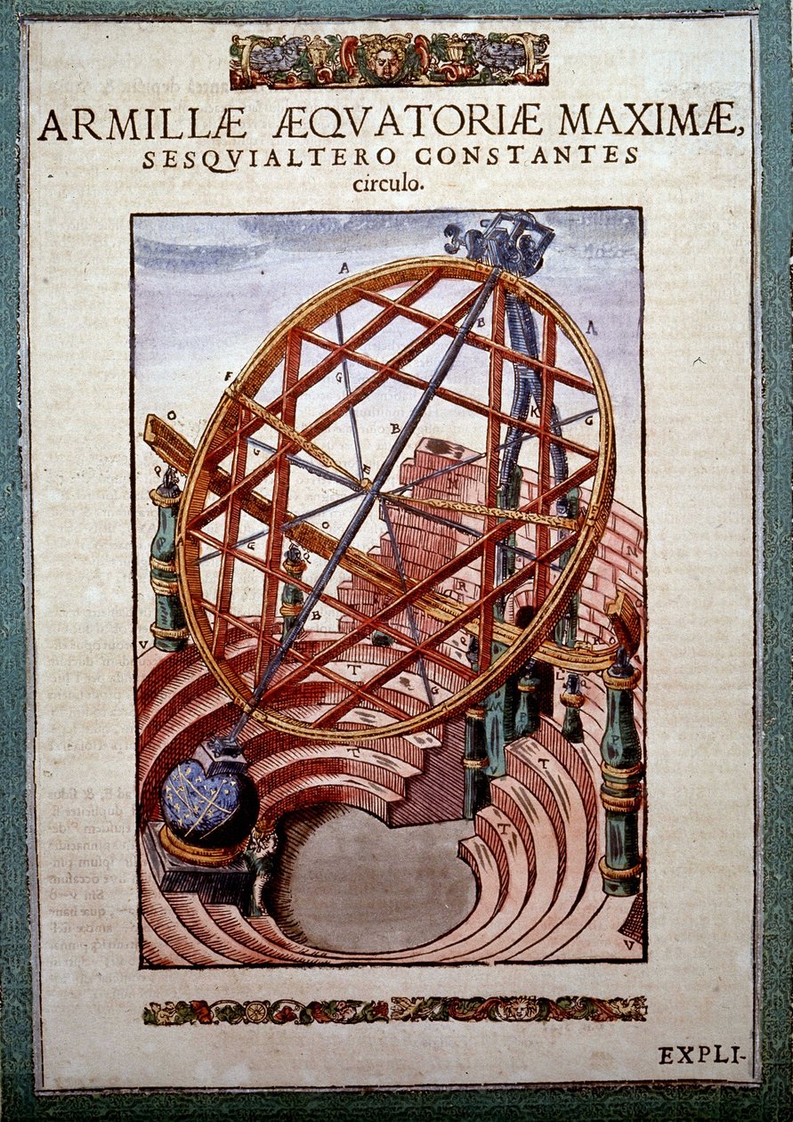 Suuri päiväntasaajan armil Tycho Brahen (1546 - 1601), Wandsbeckin teoksessa "The Mechanism of Astronomy" tekijältä German School