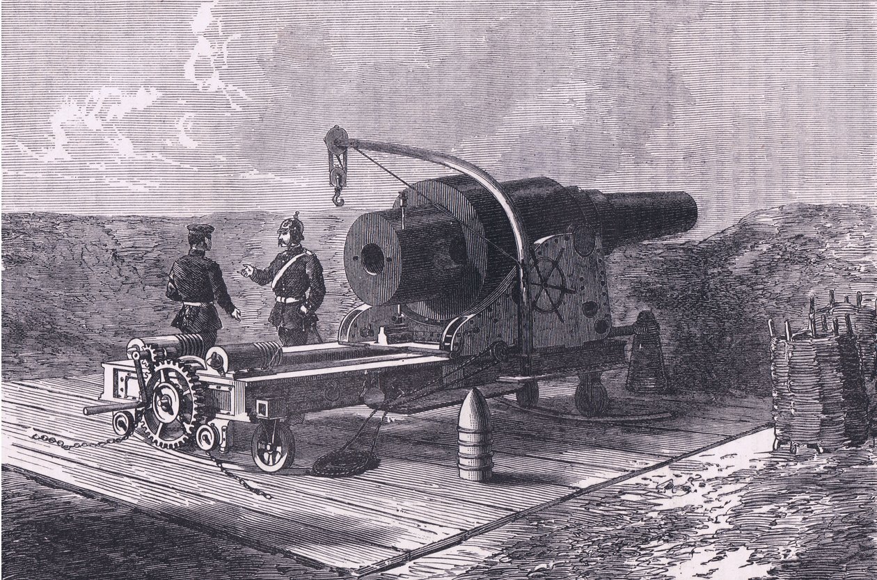 Krupp Gun, Cassells, Ranskan ja Saksan välisen sodan historia, julkaisija Cassell and Company Limited, n. 1890 (litho) tekijältä German School
