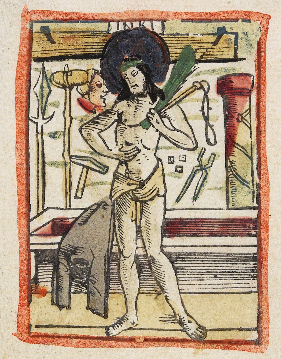 Surujen mies, n. 1480-1490 (käsinvärinen puupiirros) tekijältä German School