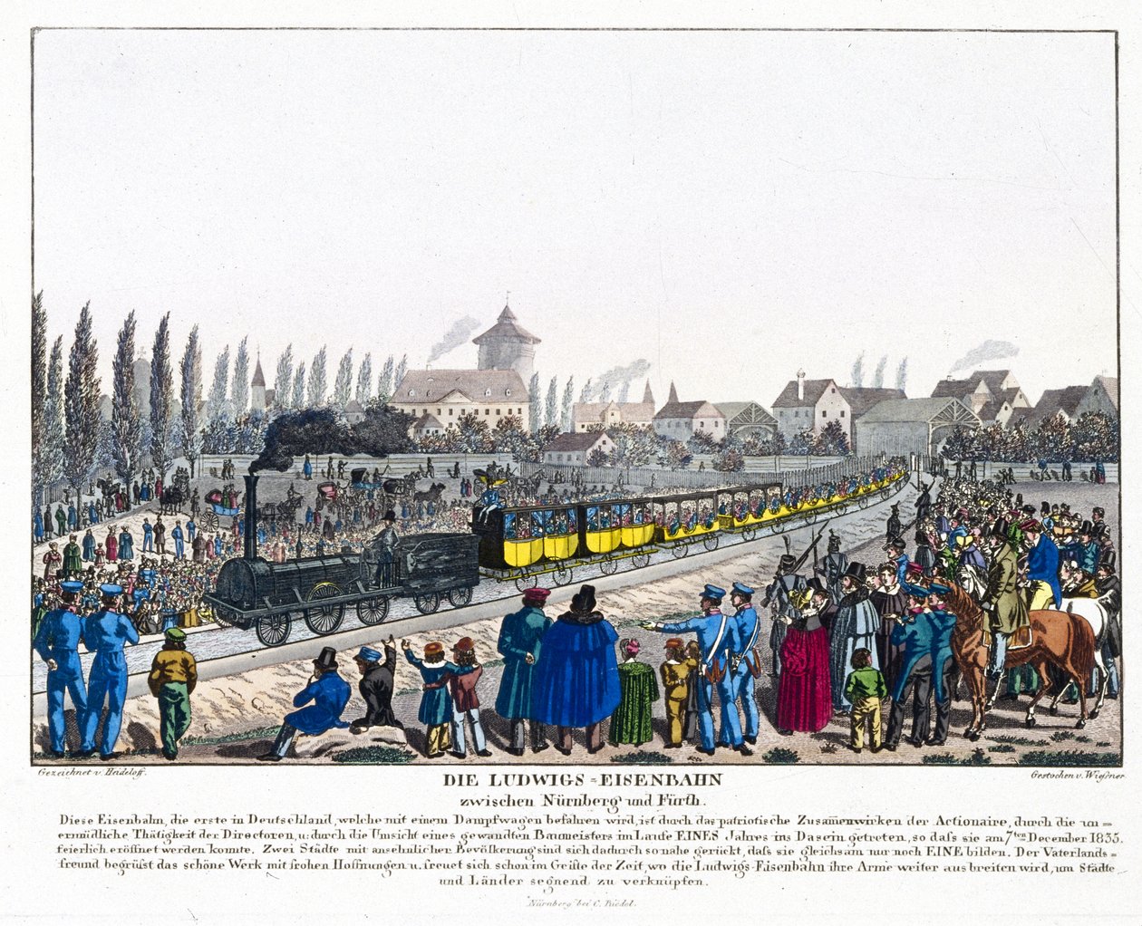 Nürnberg-Furth-rautatien avaaminen 7. joulukuuta 1835 tekijältä German School