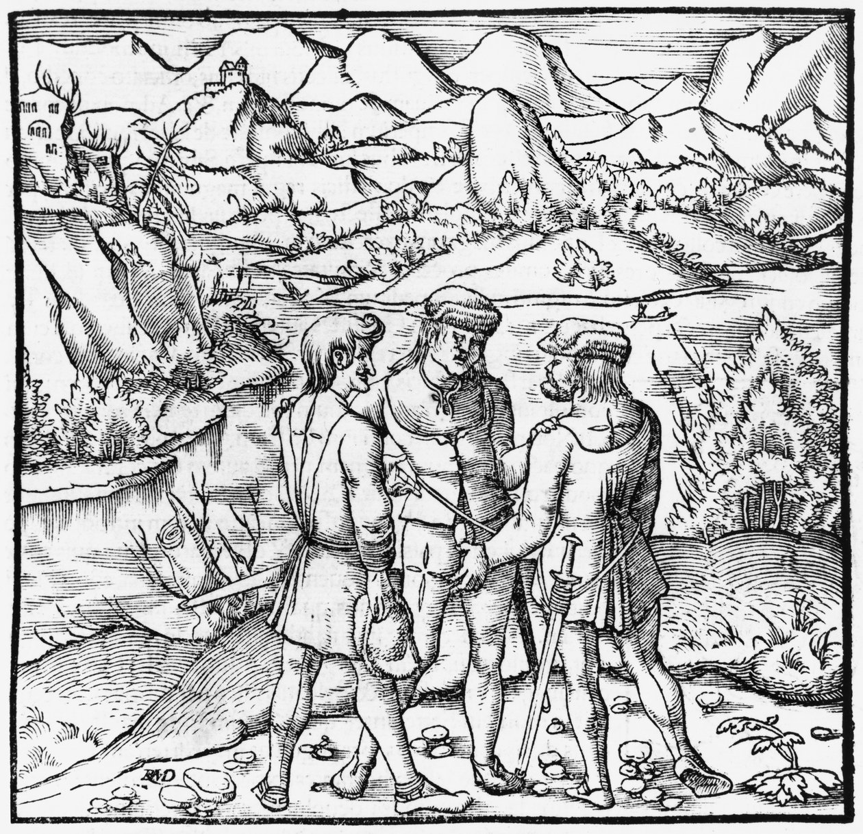 Rutli Vala, kuvitus Cosmographie Universellestä, Sebastien Munster (1488-1552) Basel, julkaistu 1559 tekijältä German School