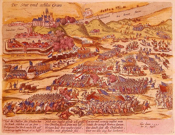 Esztergomin piiritys vuonna 1595 (värikaiverrus) tekijältä German School