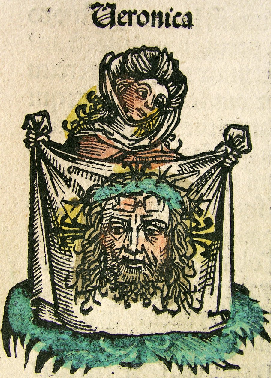 The Veil of Veronica, julkaistu Nürnberg Chroniclessa, 1493 tekijältä German School