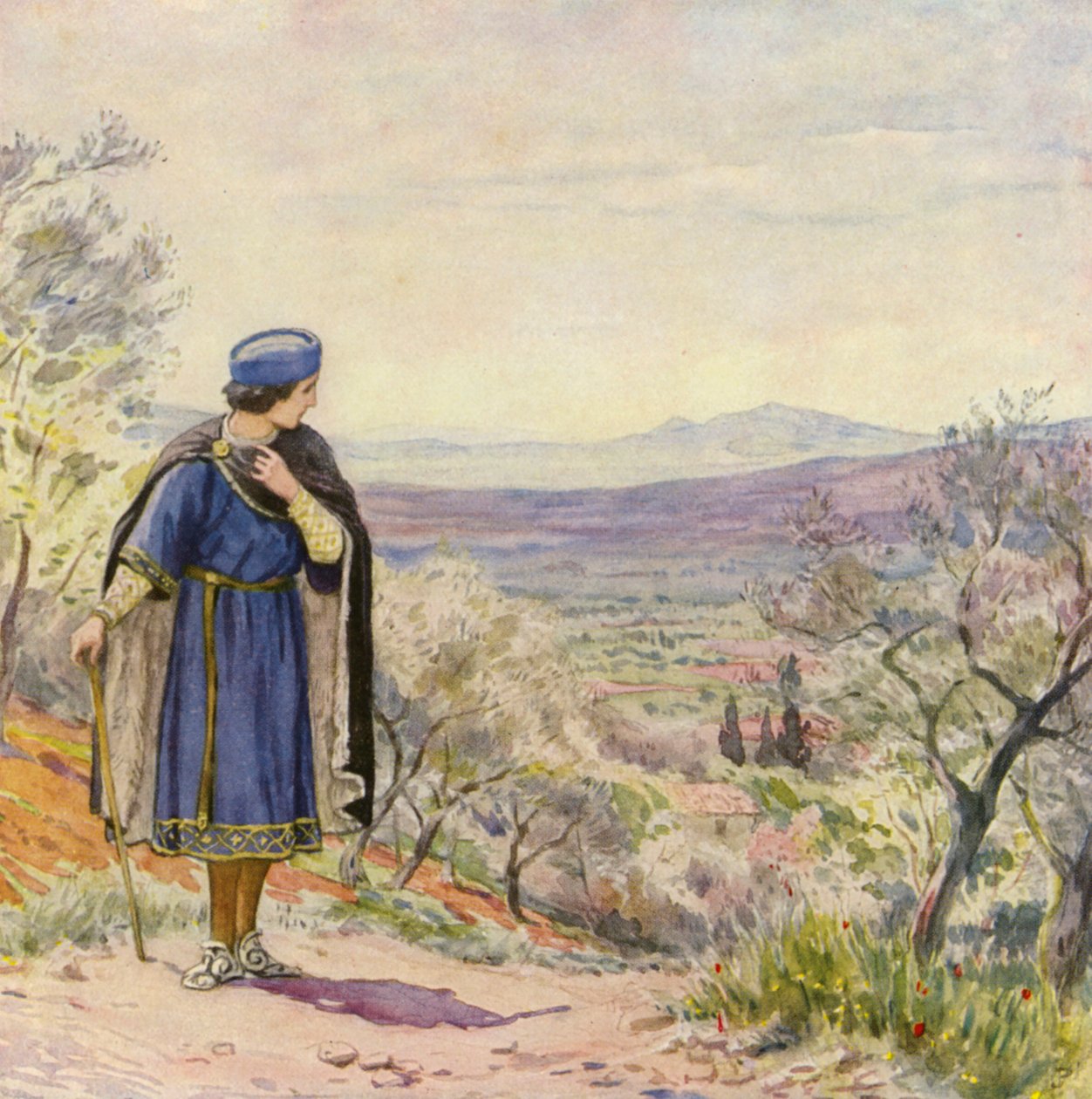 Nuoren pyhän Franciscuksen pettymys (värilitografia) tekijältä German School