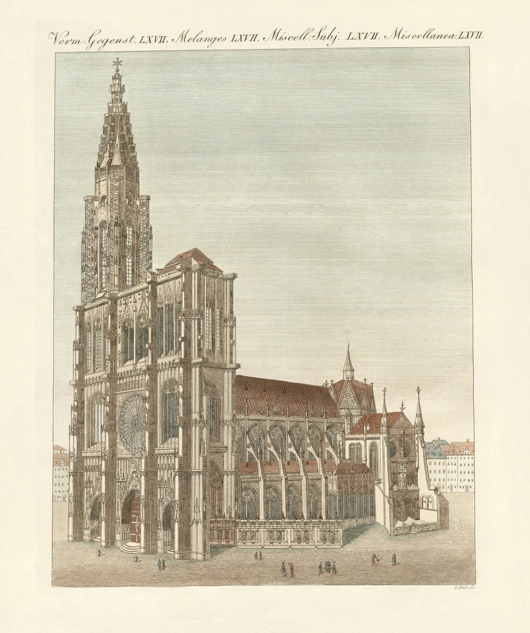 Pappi Strasbourgissa (värillinen kaiverrus) tekijältä German School