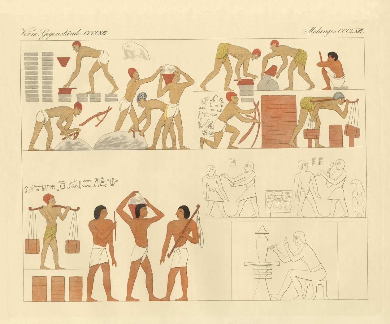 Egyptin juutalaisten orjuus on esitetty 3000 vuotta vanhassa kuvassa Ylä-Egyptin haudassa (värinen kaiverrus) tekijältä German School
