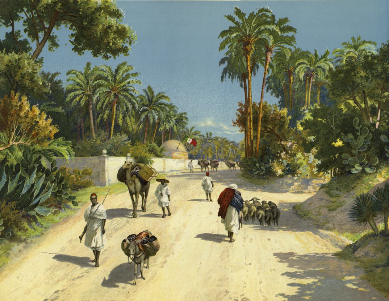 Tripoli, Libya, Afrikka (chromolitho) tekijältä German School