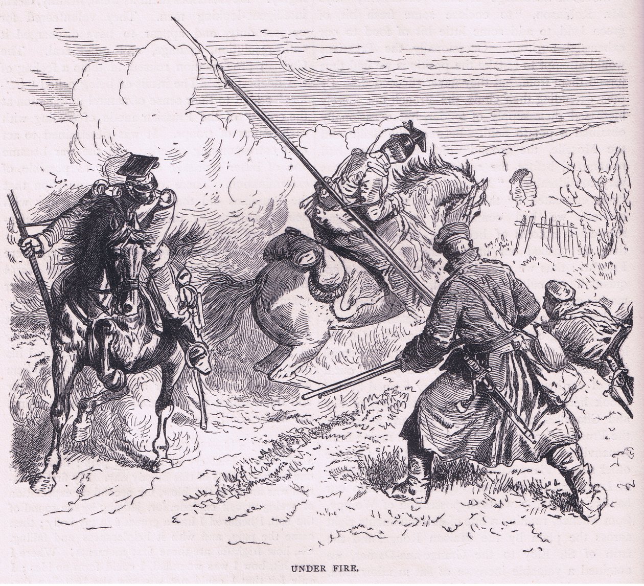 Under Fire, Cassells History of the War välisen Ranskan ja Saksan julkaisija Cassell and Company Limited, n. 1890 (litho) tekijältä German School