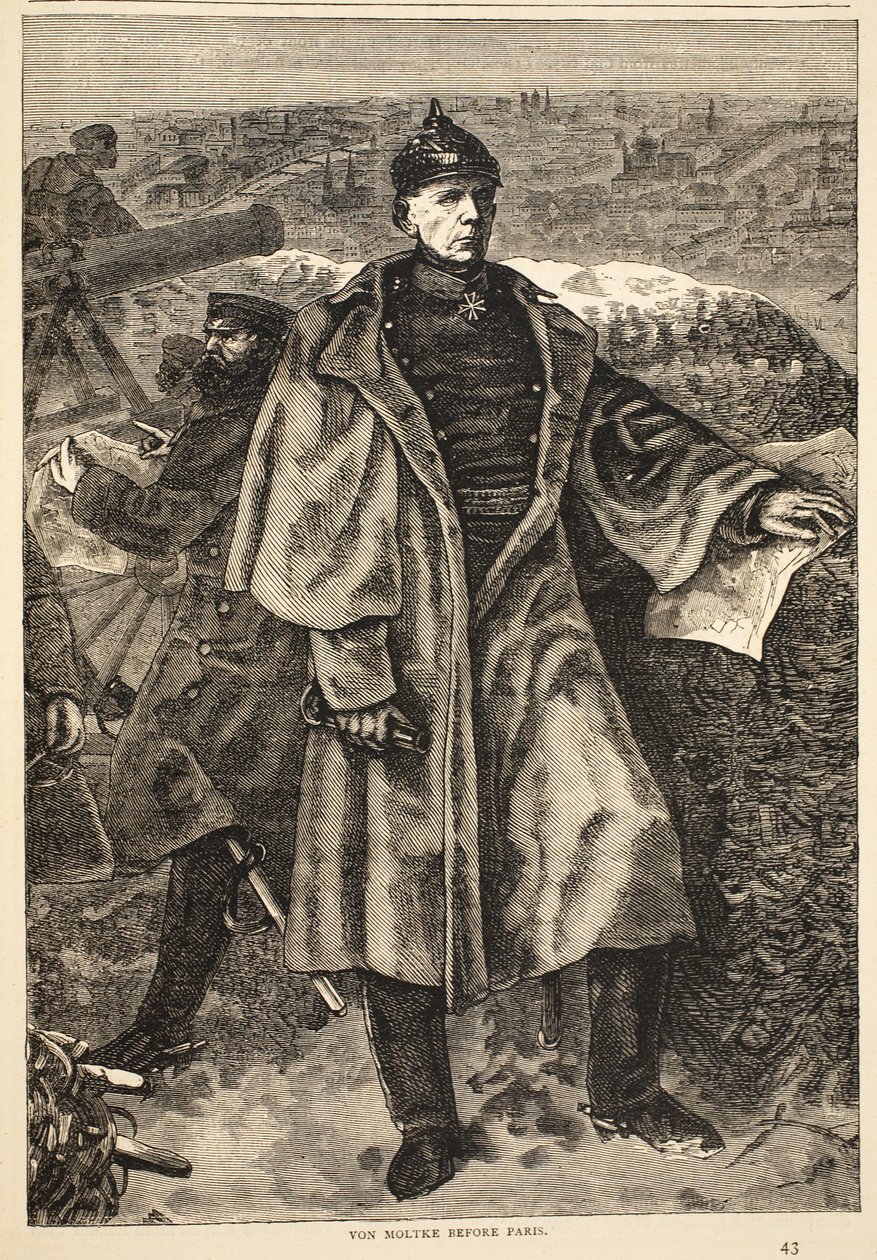 Von Moltke ennen Pariisia, marraskuu 1870, kuva Cassellsista Ranskan ja Saksan välisen sodan historia, 1870-1871 tekijältä German School