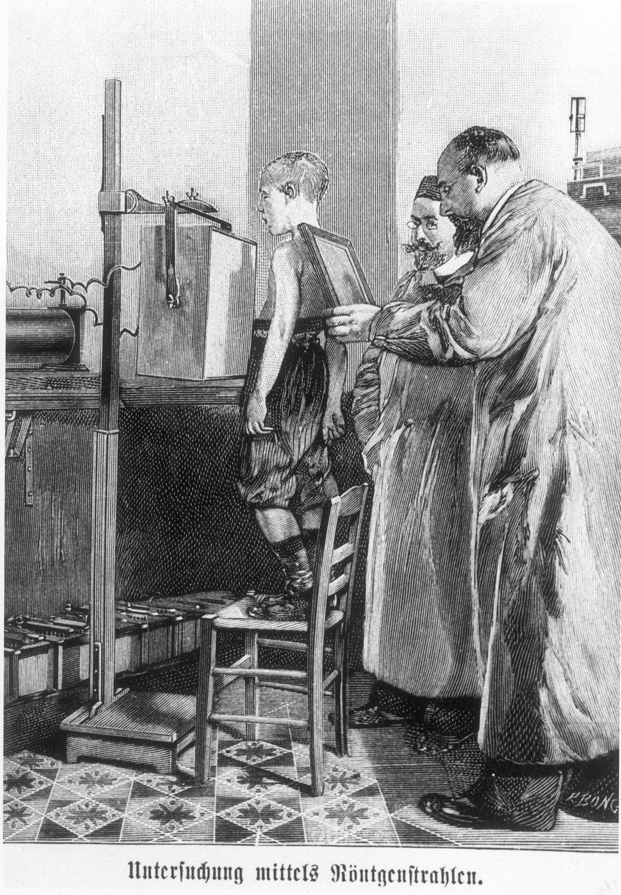 Wilhelm Konrad Roentgen (1845-1923) kuvaa nuorta poikaa Hans Kraemerin kirjasta, n. 1898-1999 tekijältä German School