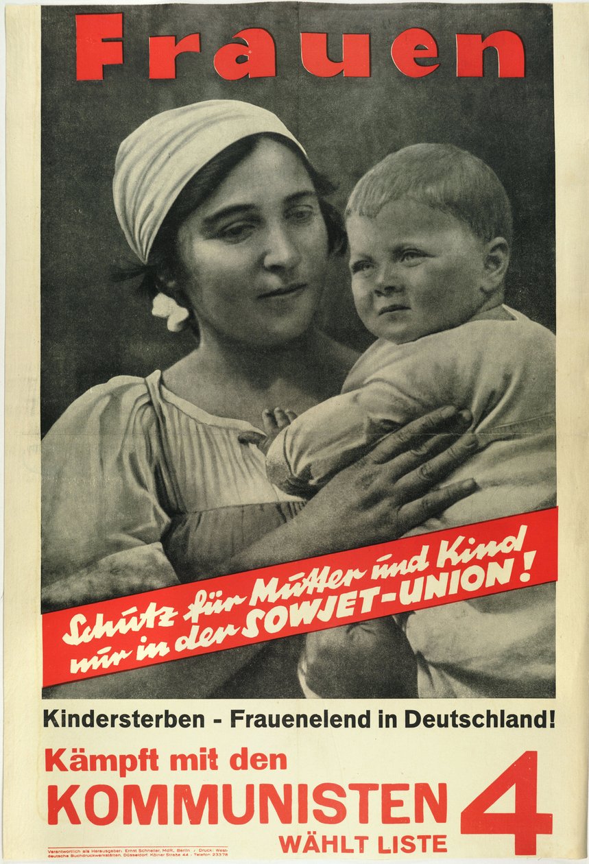 Naiset! Taistele kommunistien kanssa, äänestä Lista 4 - Anonymous1924 (litografia) tekijältä German School