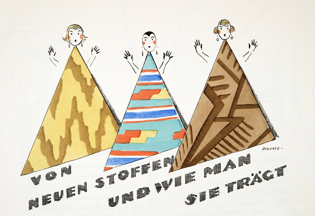 "von neuen stoffen und wie man sie trägt" teoksesta Styl, pub.1922 (pochoir-painatus) tekijältä German School